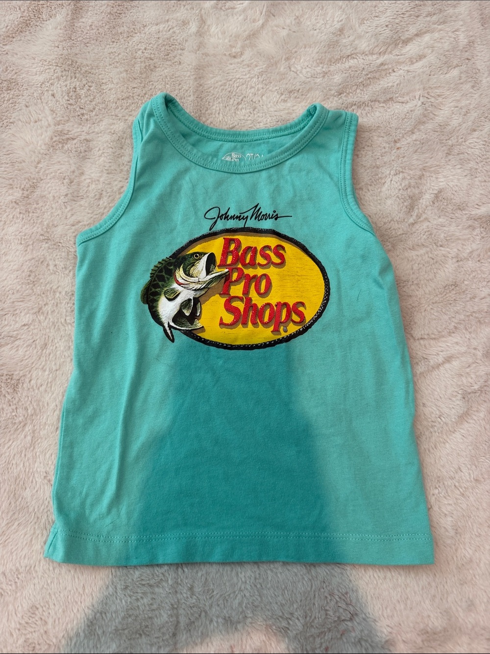 Bass Pro Shops Teal Kids Tank Top with Yellow Logo